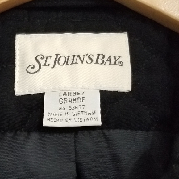 St. John's Bay Black Quilted Winter Jacket Size Large - Picture 6 of 7
